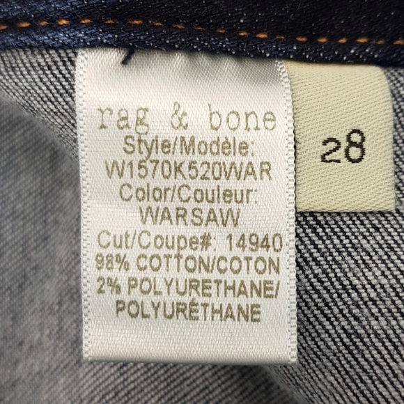 Rag & Bone Denny Jeans with Frayed Hem in Warsaw 2 - Picture 8 of 13